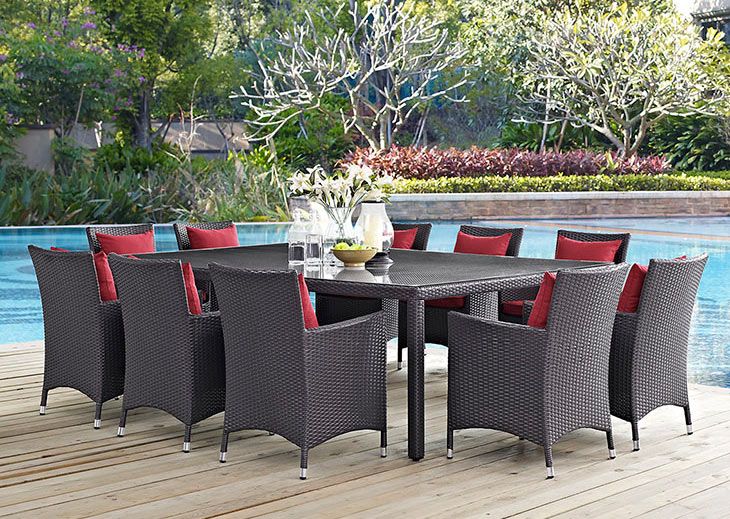 Vesta Table Set With Red Cushions