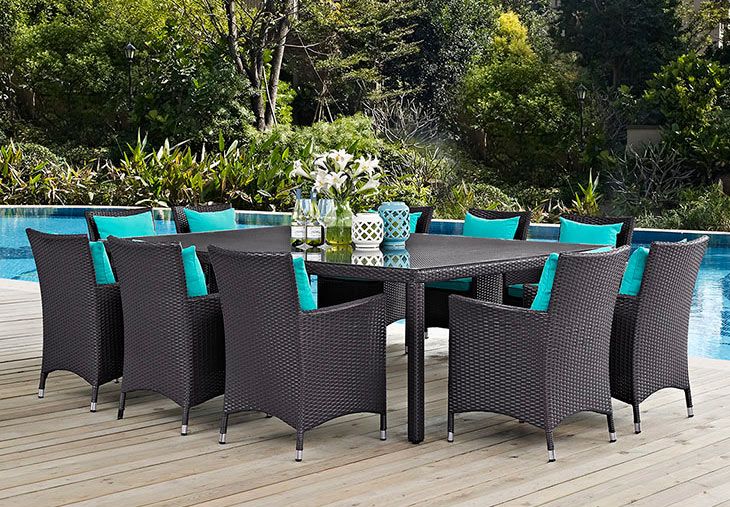 Vesta Table Set With Turquoise Cushions
