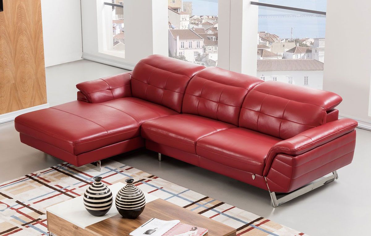 EK-L085 Italian Leather Modern Sectional