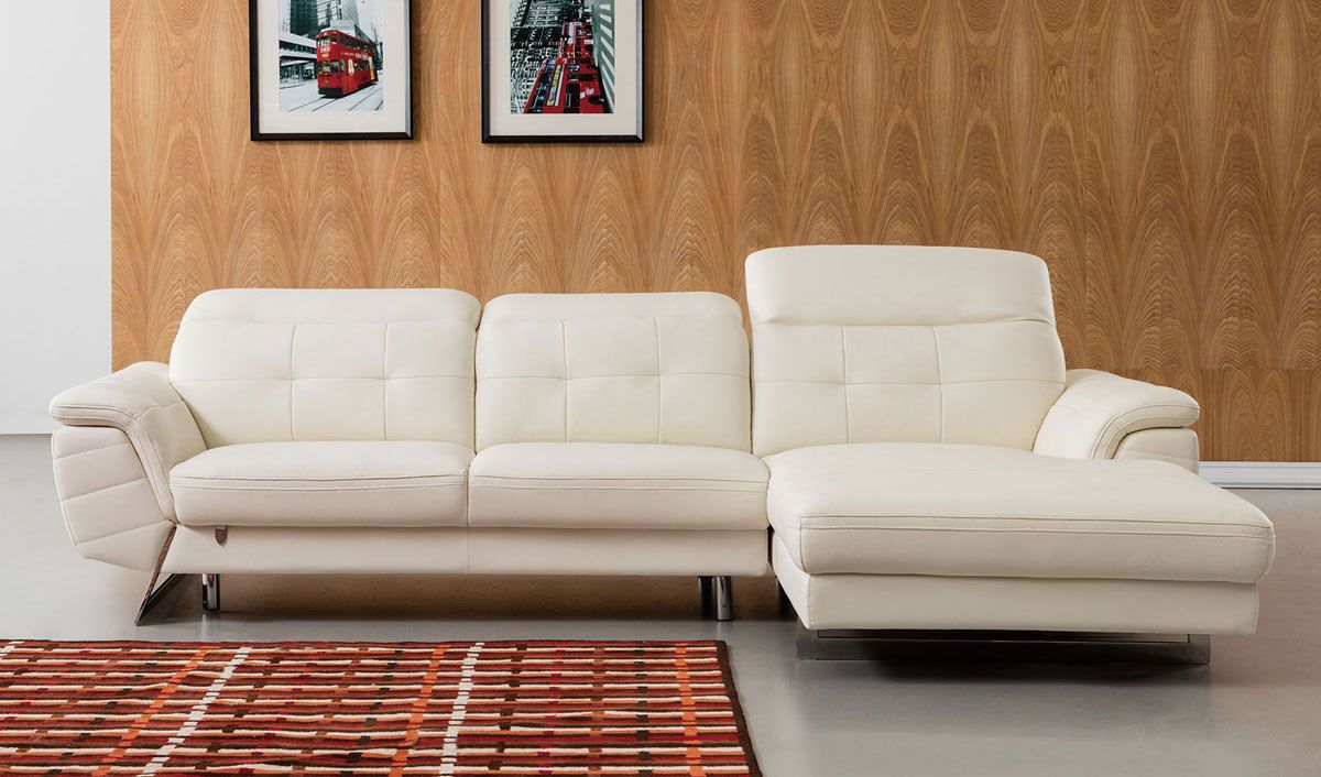 EK-085 White Sectional Facing Right Side