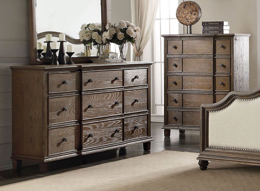 Elberte Rustic Oak Finish Dresser