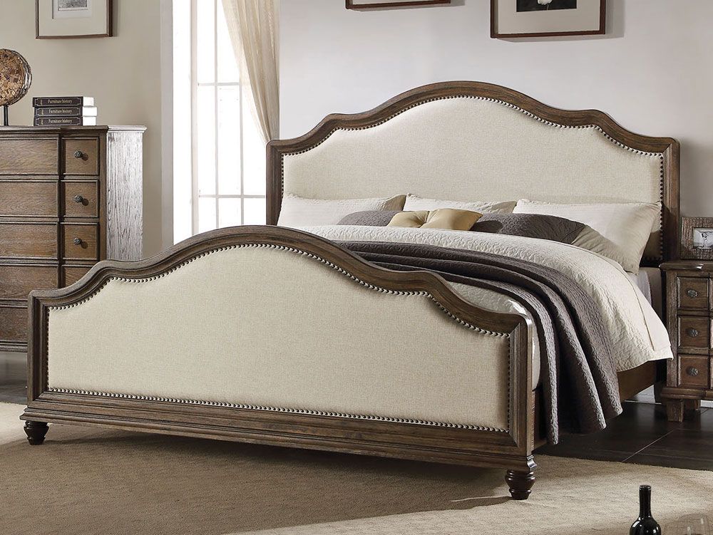 Elberte Rustic Oak Finish Bed