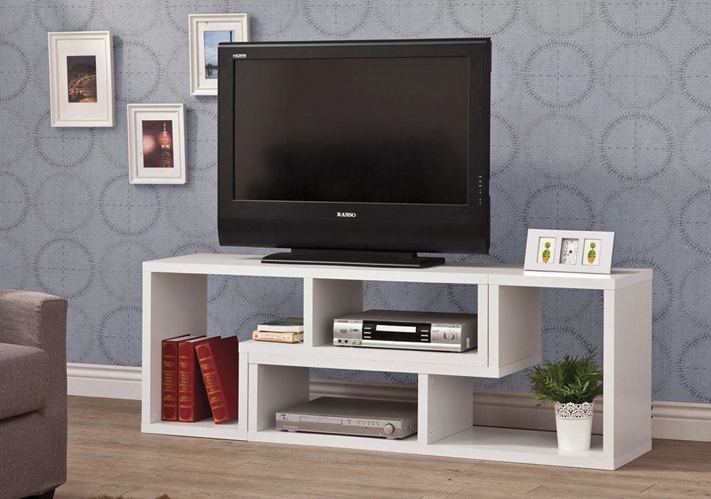 Elements White Two Piece TV Stand,Elements White TV Stand Display