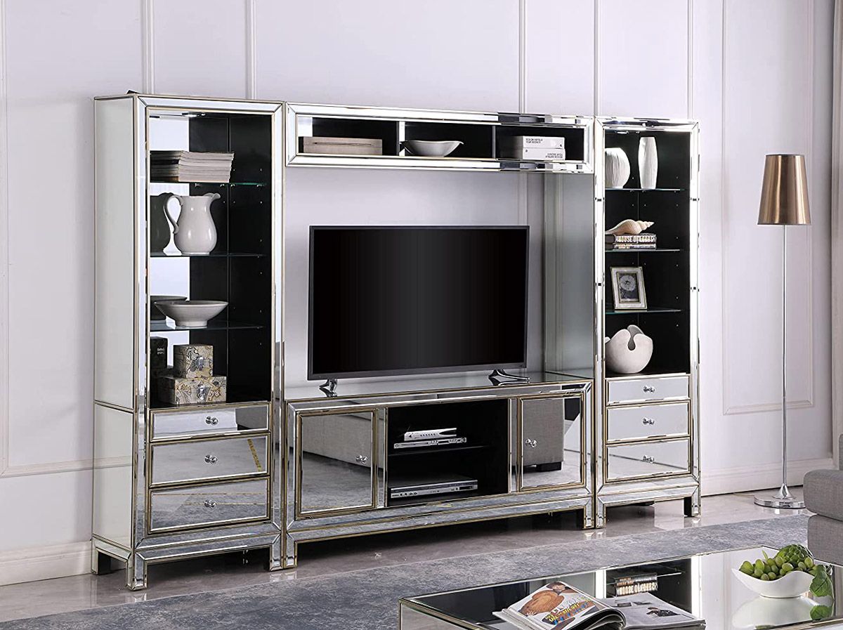 Elen Mirrored Entertainment Center