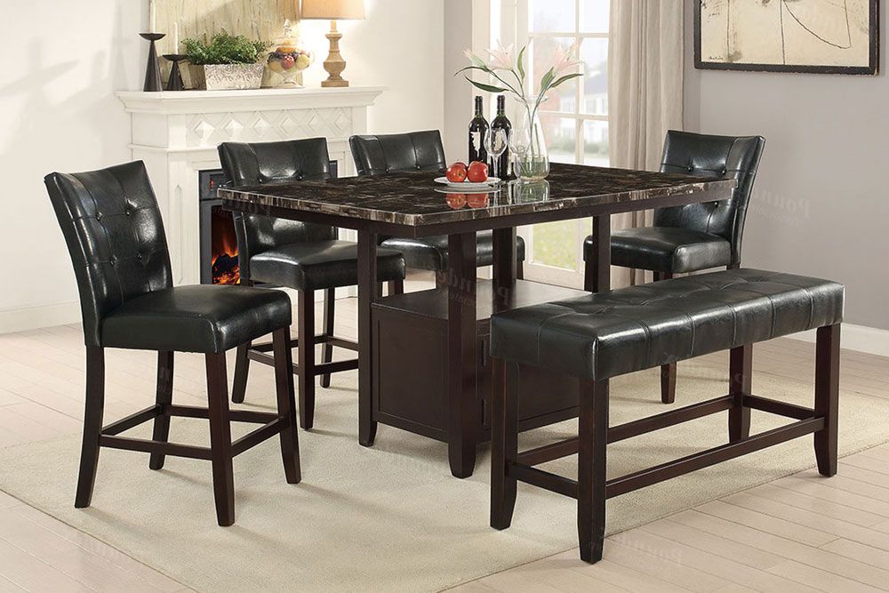 Elivia Counter Height Table Set,Elivia Counter Height Table With Silver Chairs