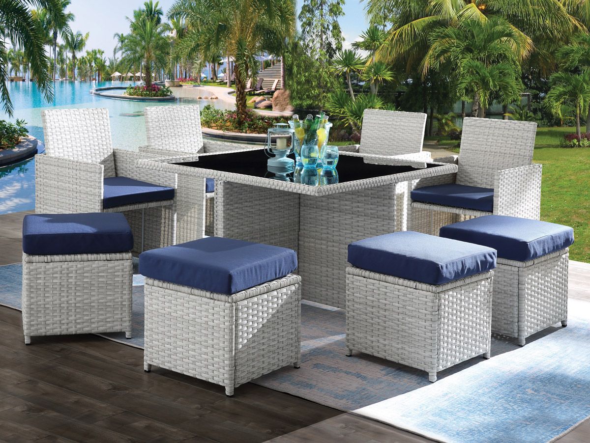 Ellie Outdoor 9-Piece Dining Table Set