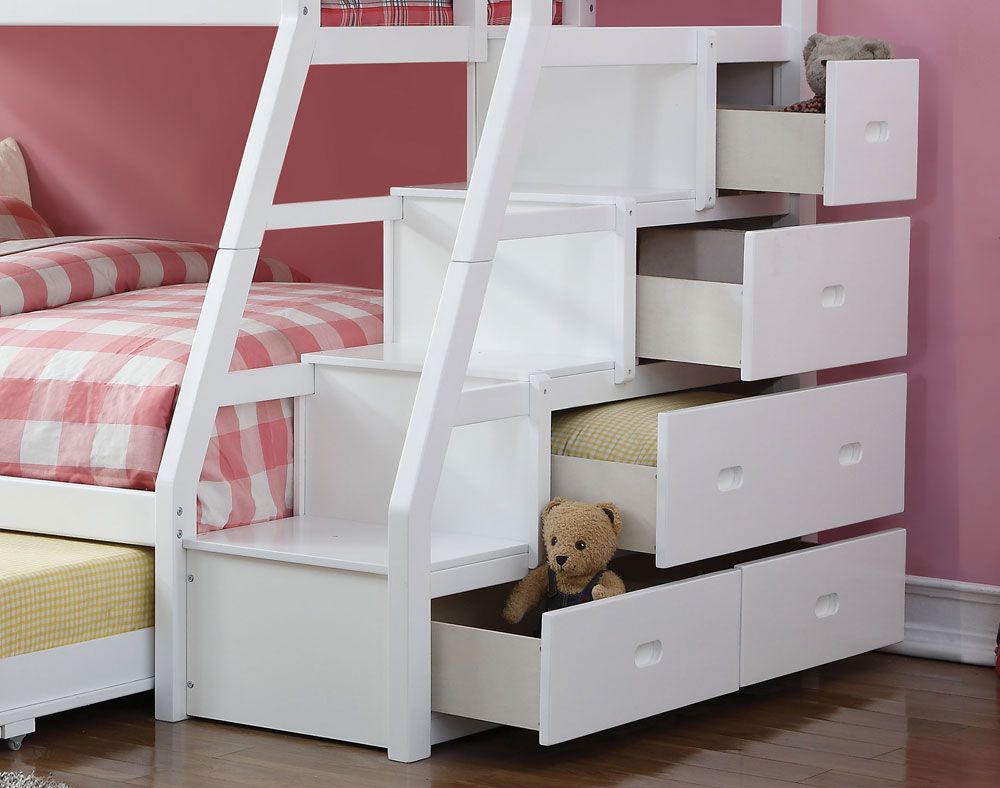 Elling White Bunkbed Stairs With Drawers