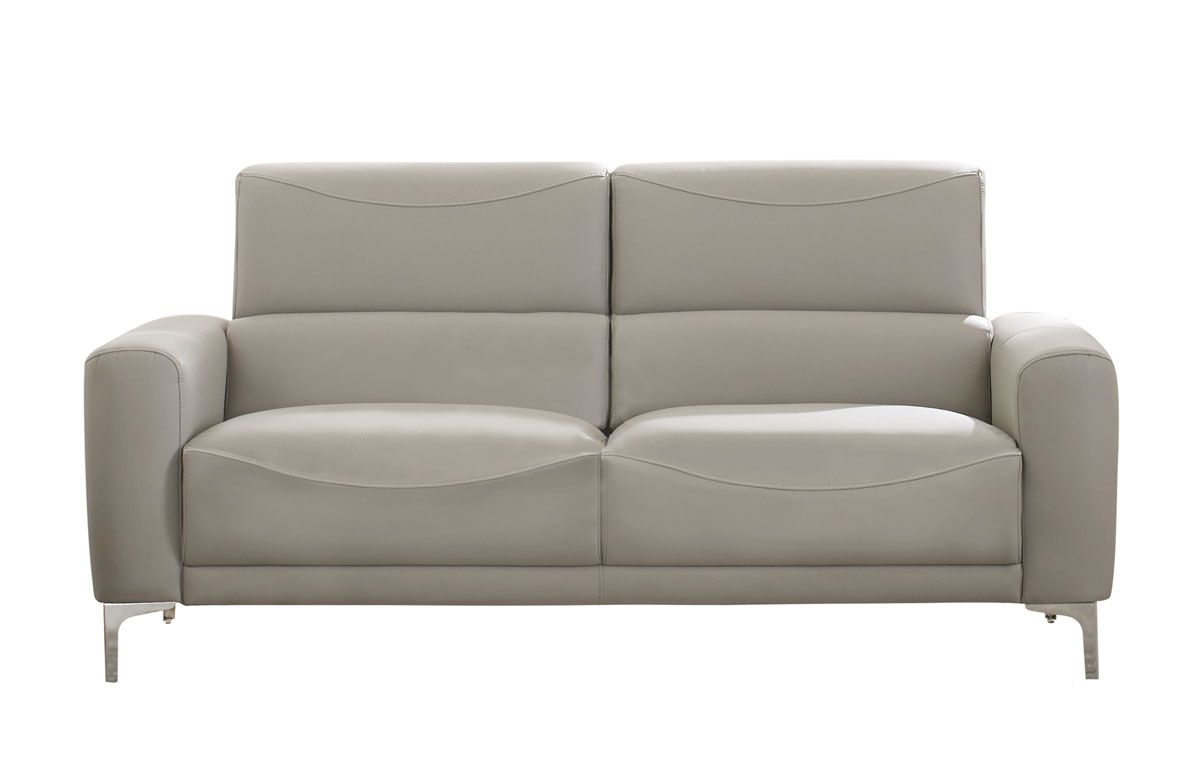 Emery Taupe Leather Modern Sofa