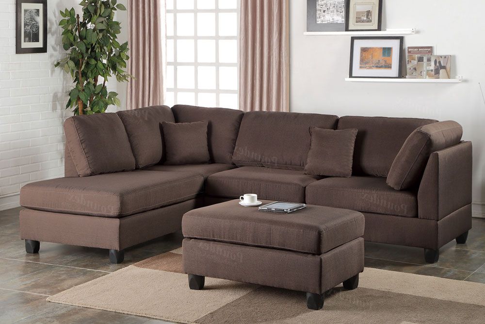 Emilia Chocolate Linen Sectional Set,Emilia Sectional Opposite Side