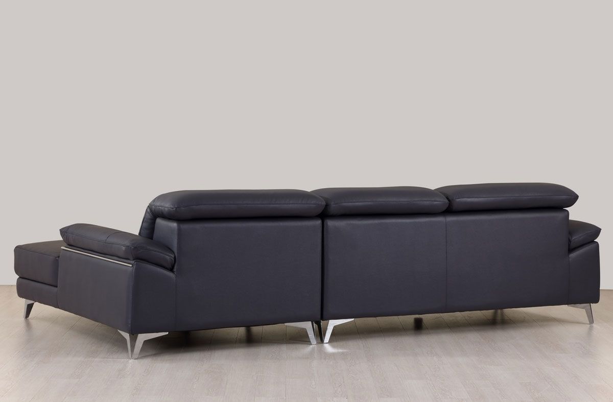 Emiliano Navy Blue Italian Leather Sectional