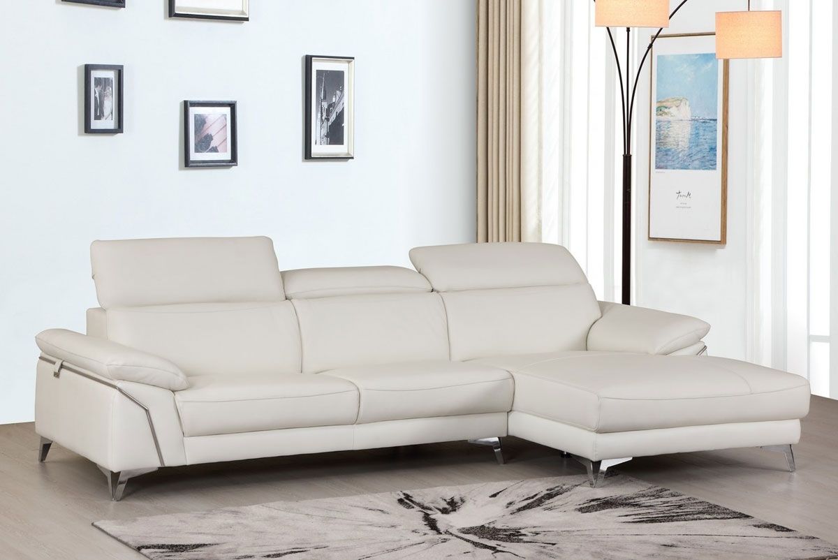 Emiliano White Leather Sectional