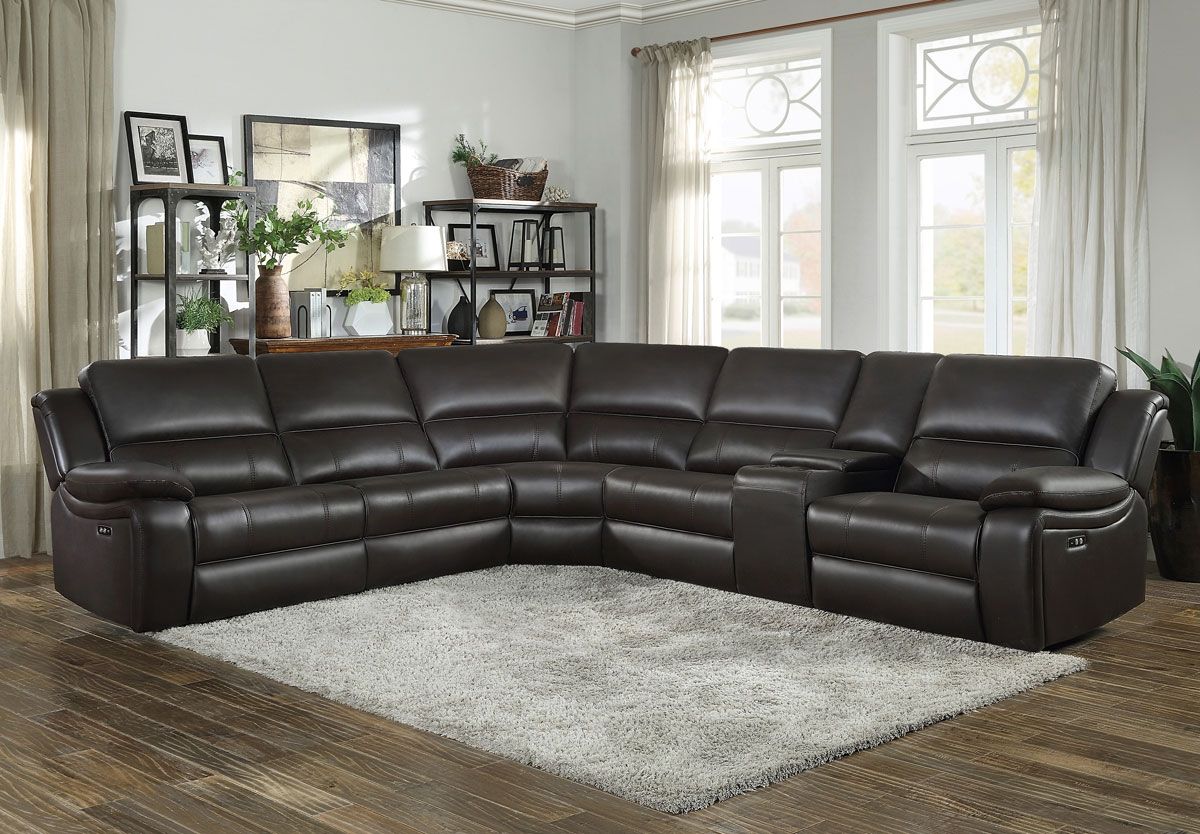 Emilio Dark Brown Power Recliner Sectional