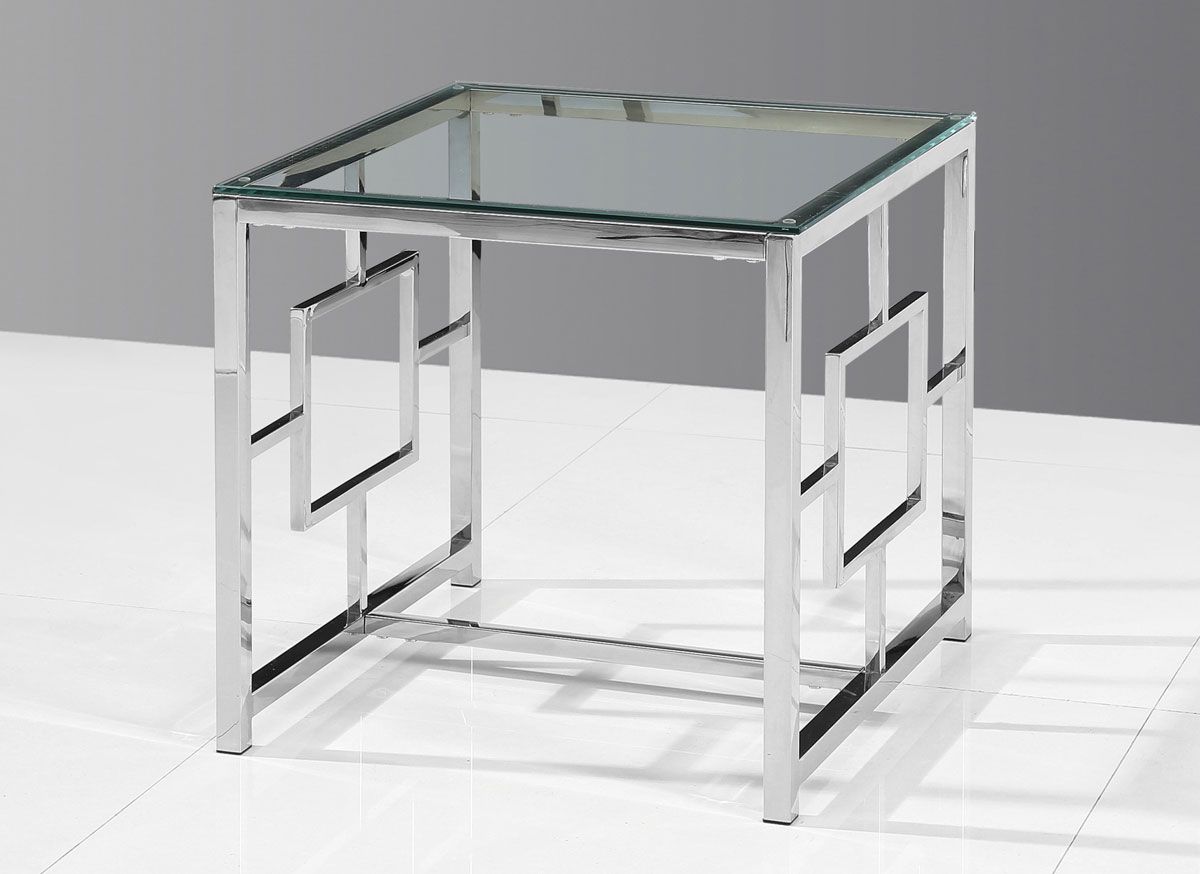 Enigma Glass Top End Table