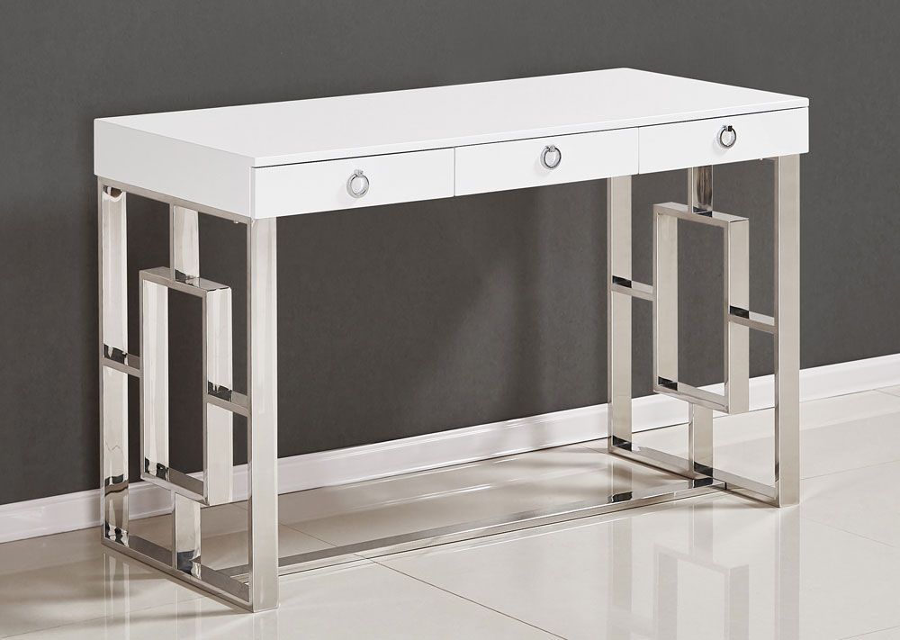 Enigma White Lacquer Office Desk