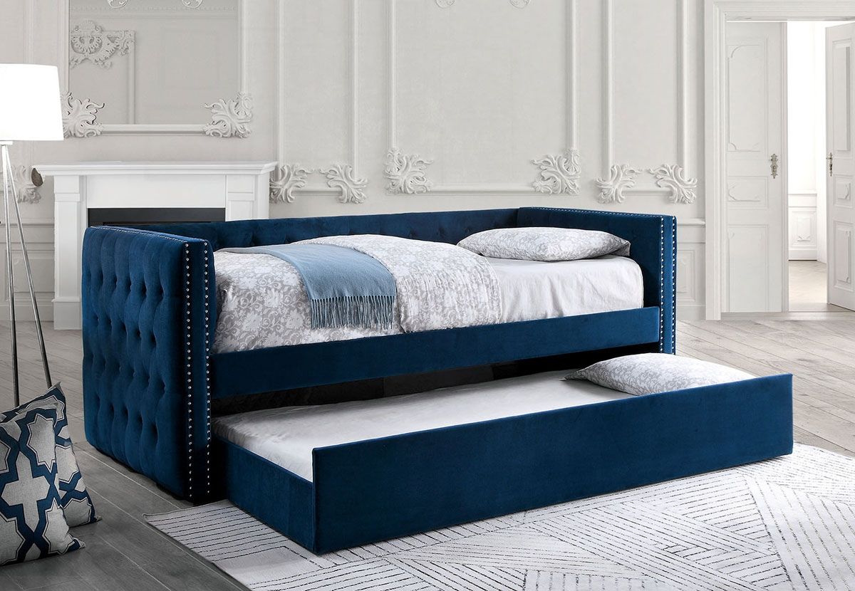 Erdrich Daybed With Trundle Navy Blue