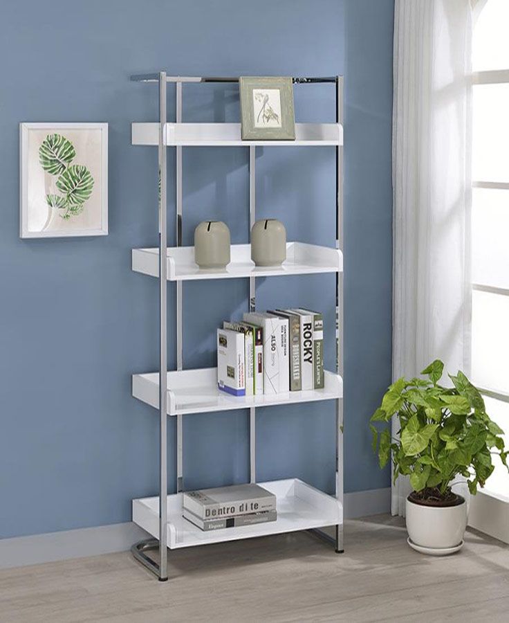 Erin White Finish Modern Bookcase