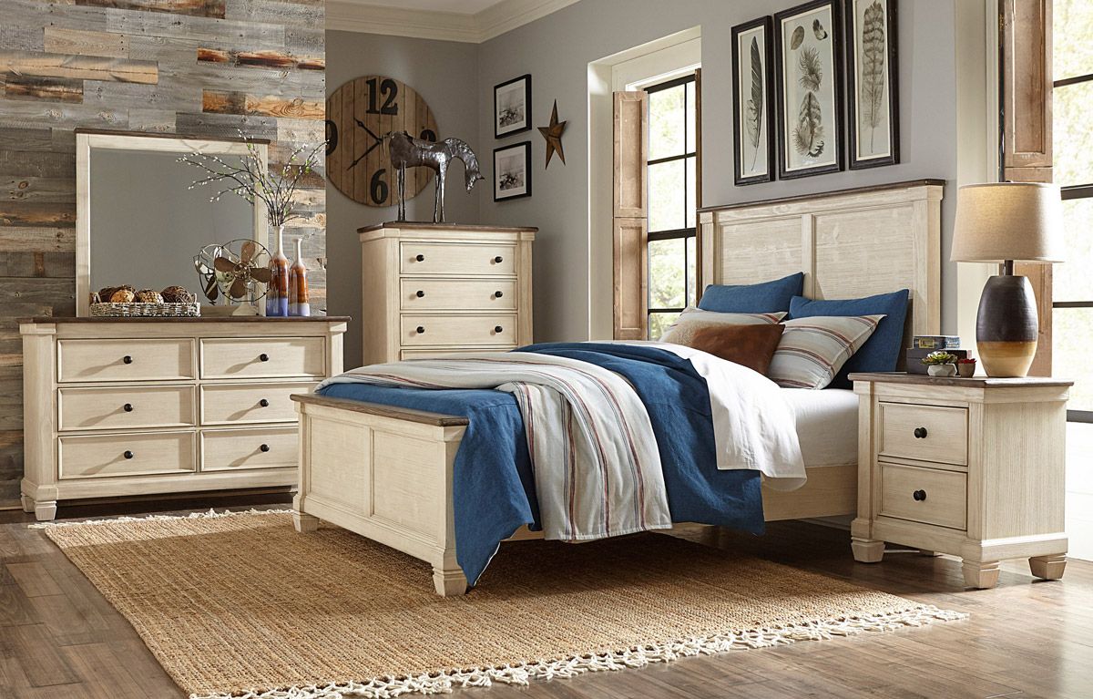 Erlend Antique White Transitional Bedroom Set