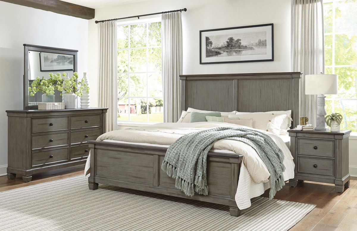 Erlend Grey Finish Transitional Bedroom Set