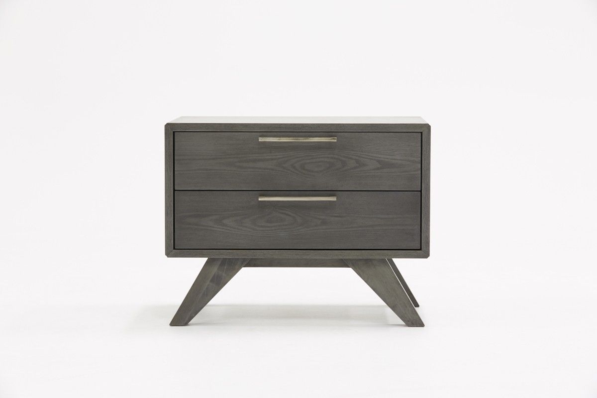 Erminio Rustic Grey Finish Night Stand