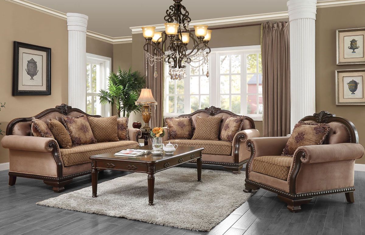 Ersa Traditional Style Sofa Set