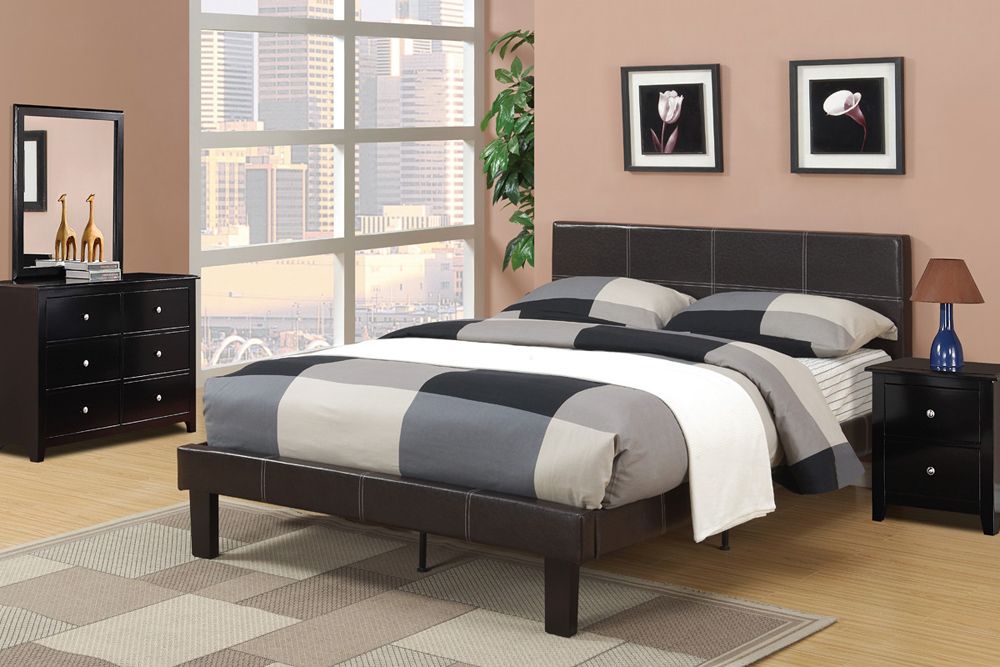 Nevaeh Espresso Leather Youth Bed