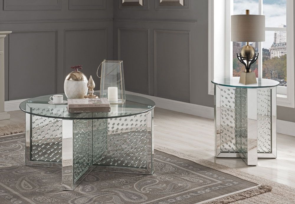 Eternal Mirrored Coffee Table Crystal Accented