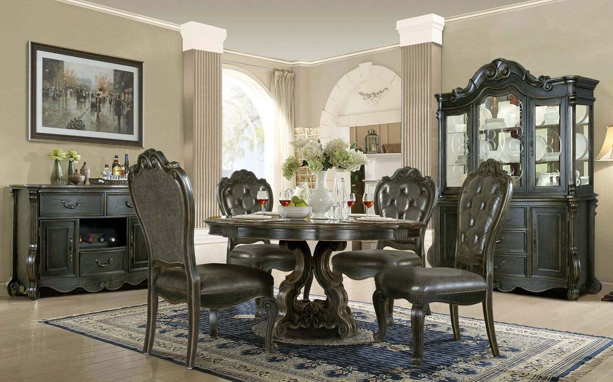 Evelyn Formal Round Dining Table Set