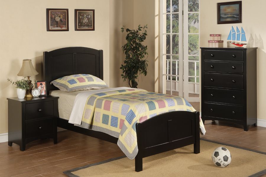 Paskal Black Finish Twin Size Bed