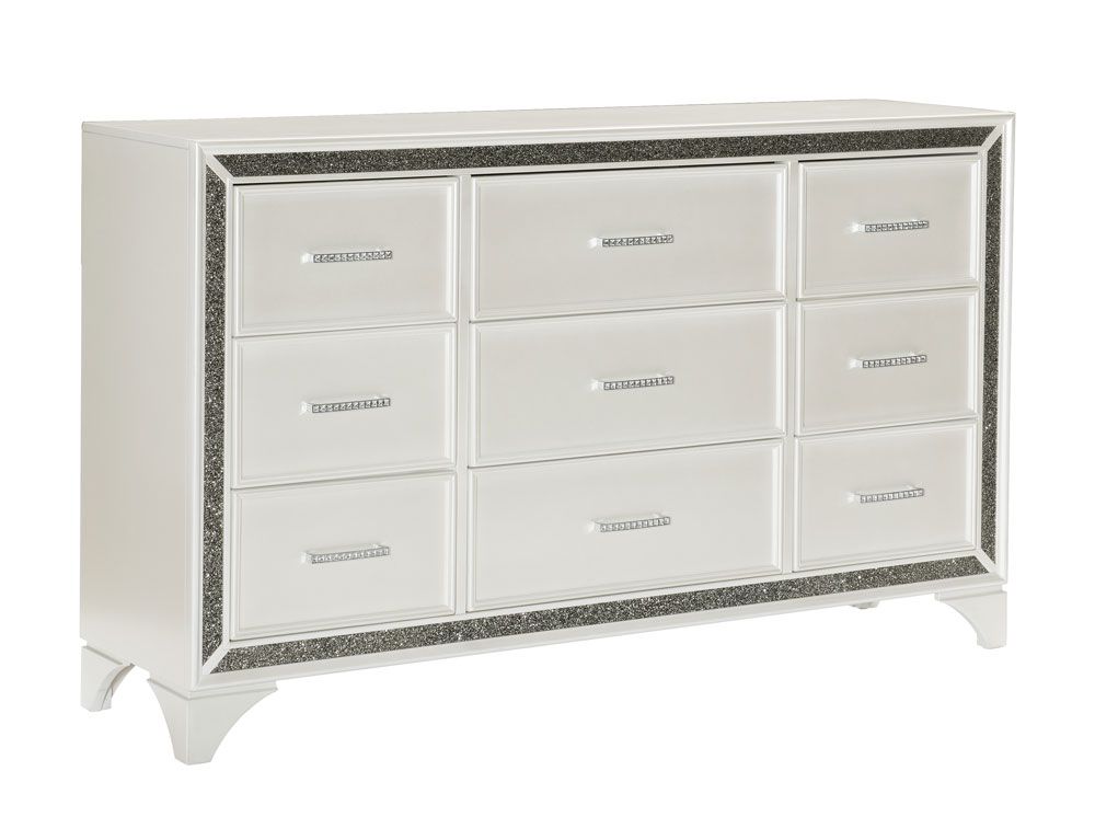 Fantasia White Dresser With Glitters