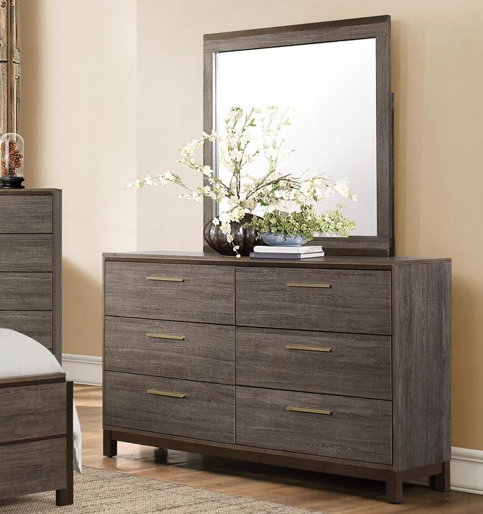 Fantine Rustic Finish Dresser With Mirror