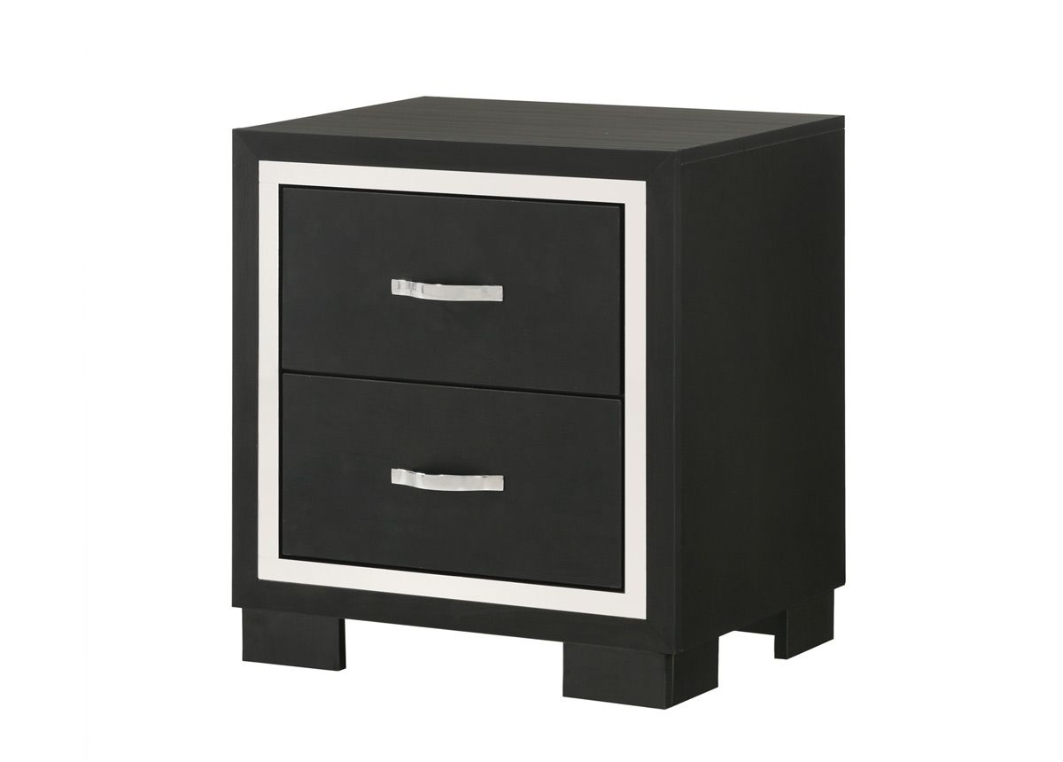 Fares Black Finish Night Stand