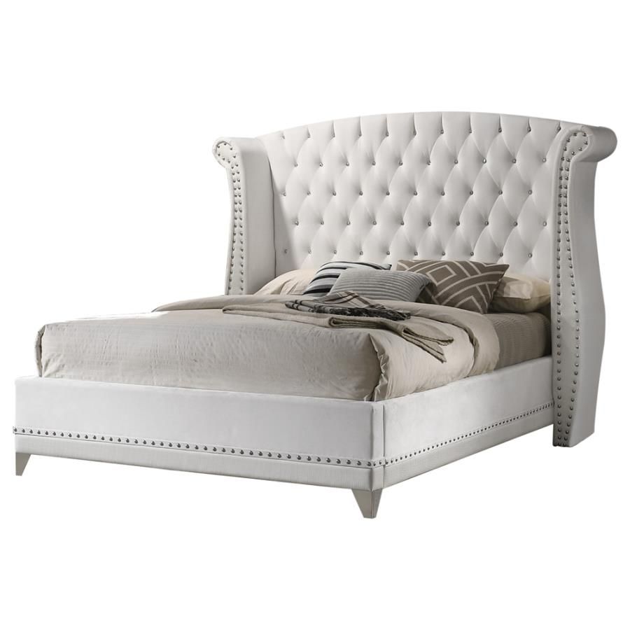 Farin White Velvet Bed