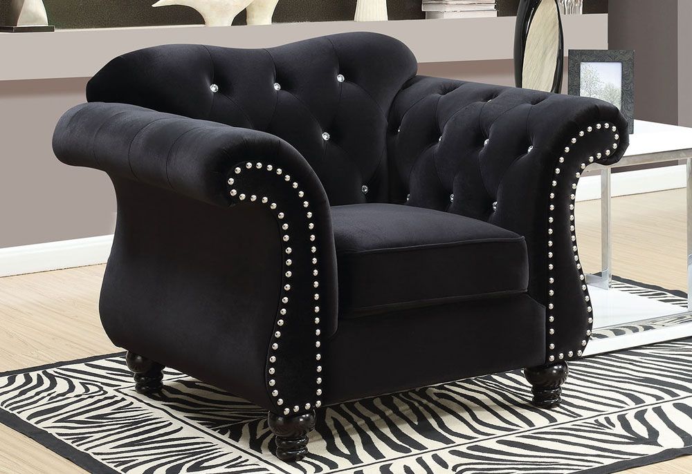 Faris Crystal Tufted Arm Chair