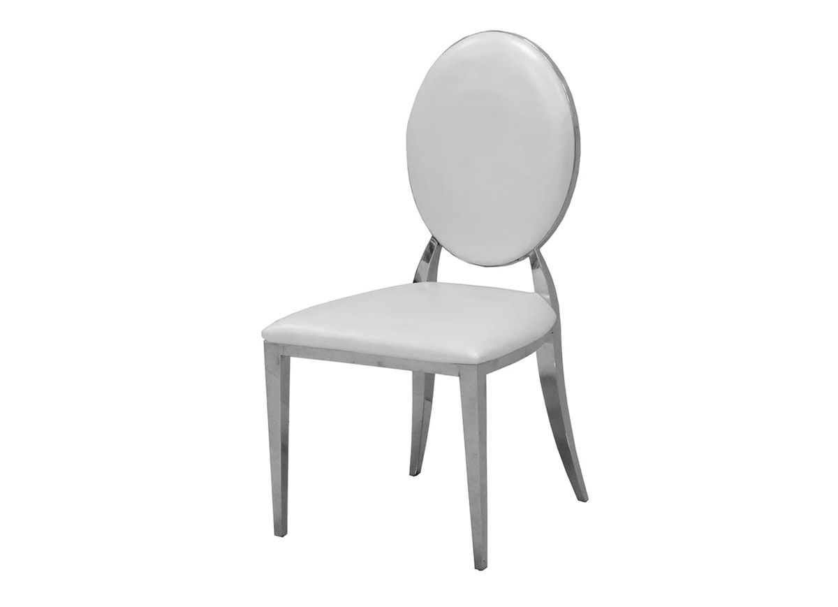 Favio White Leather Dining Chair