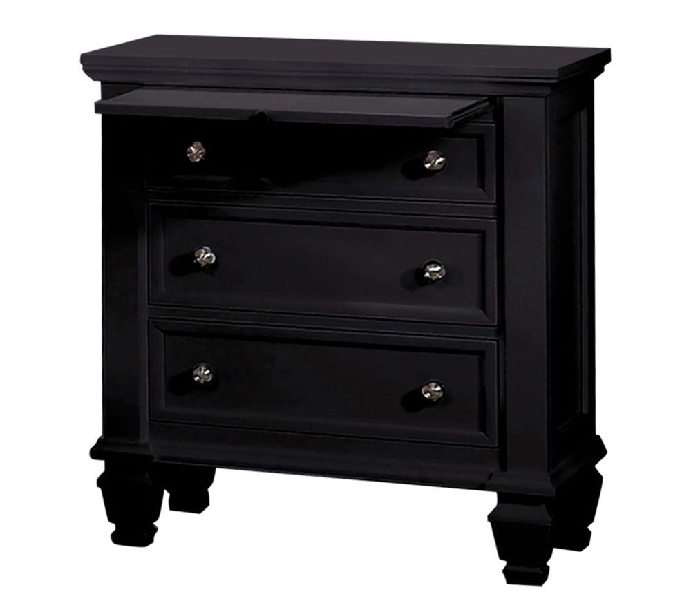 Fawn Black Finish Night Stand