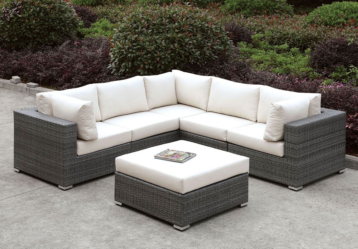 Feder Outdoor Sectional Sofa With Ottoman