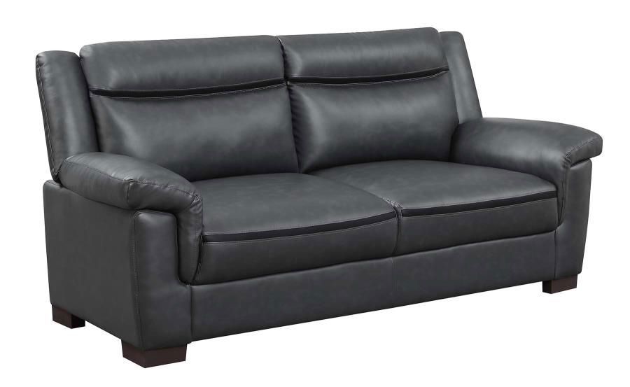 Felipe Grey Leatherette Sofa