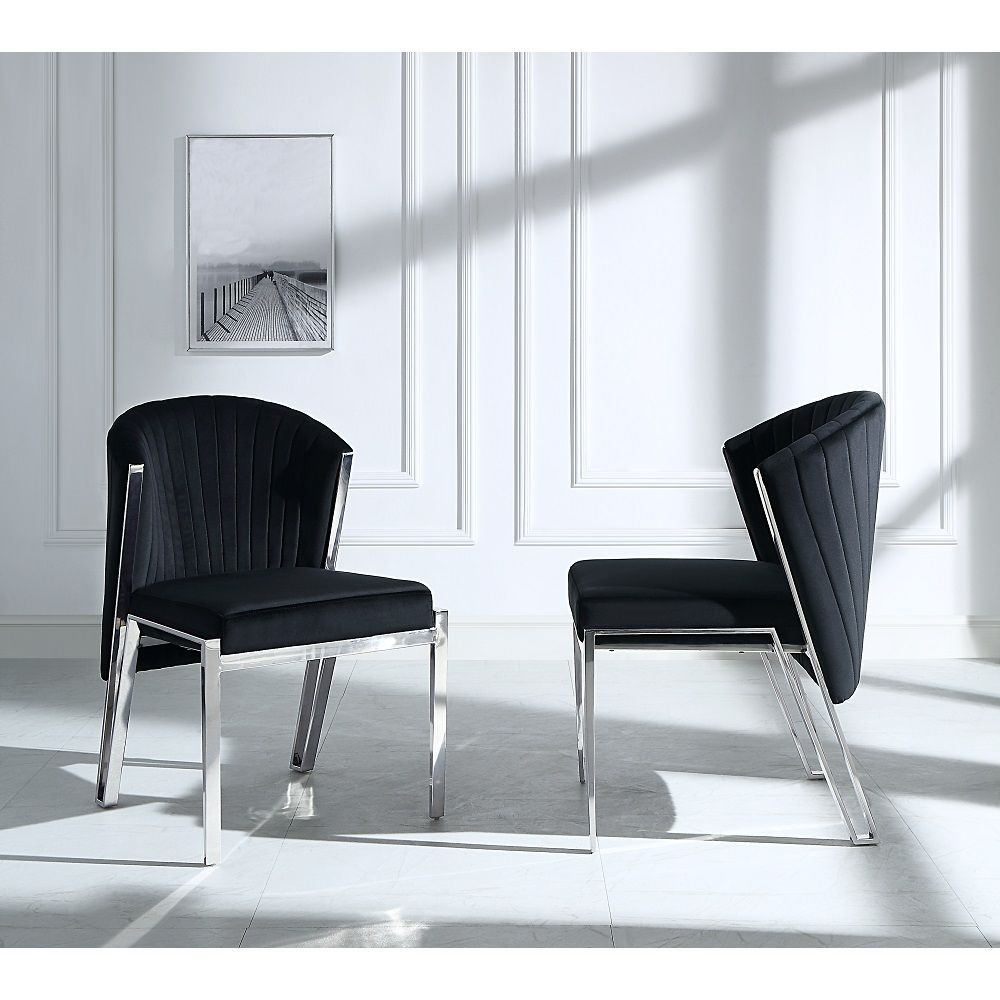 Madeline Black Velvet Chairs