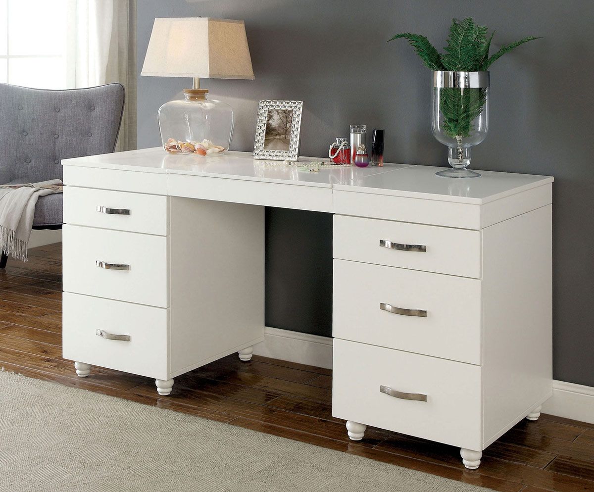 Ferrero Vanity Desk White Lacquer