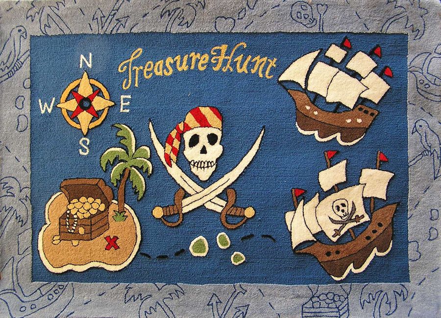 Treasure Hunt Kids Room Hand Tufted Rug