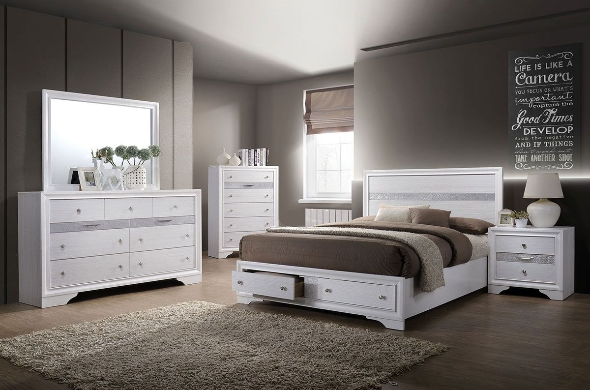 Filipo White Bed With Storage Drawers
