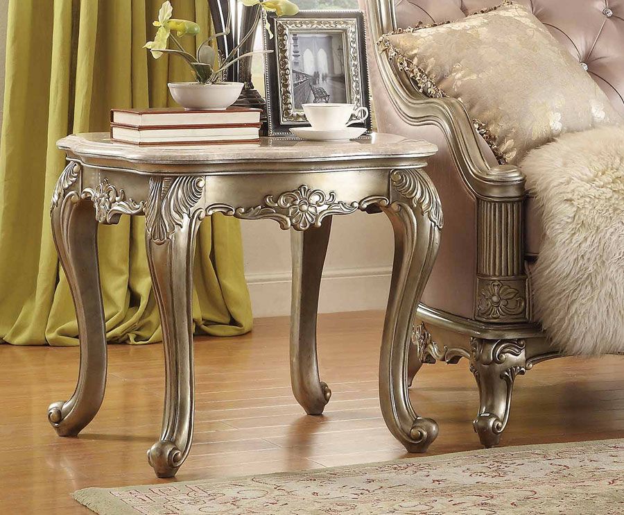 Fiona Classic Marble Top End Table