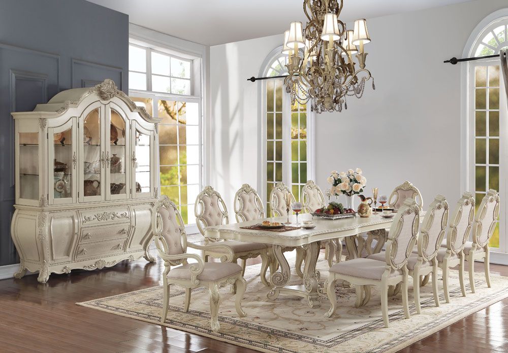 Firenza Antique White Dining Table Set