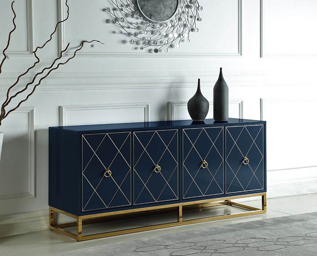 Fitz Navy Blue Buffet With Gold Accents