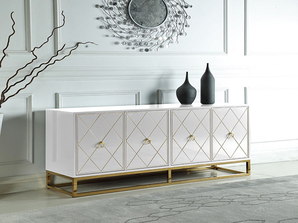 Fitz White Modern Buffet Cabinet