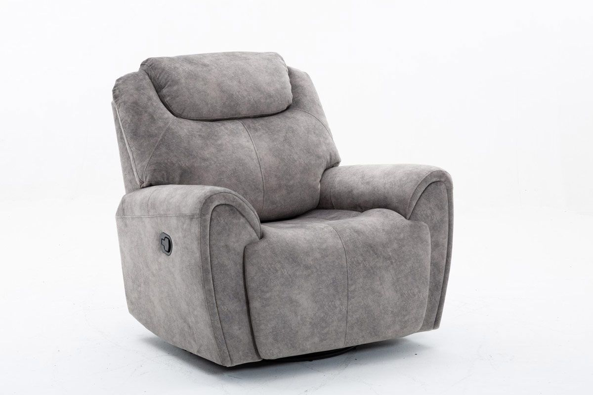 Flatbush Grey Velvet Recliner Chair