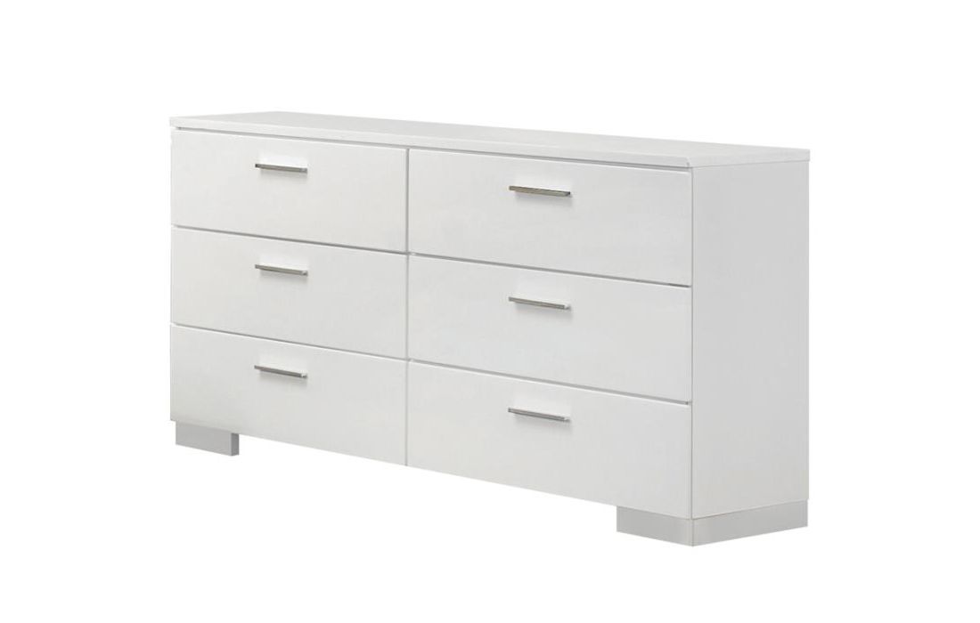 Floren Glossy White Finish Dresser