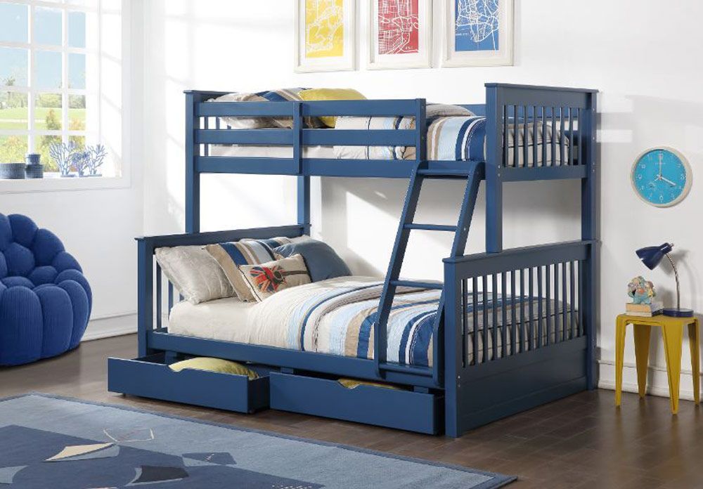 Florida Navy Blue Bunkbed With Storage