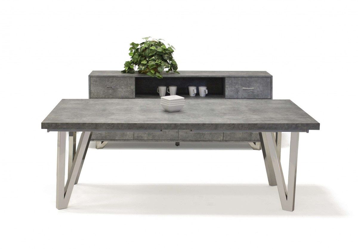 Foothill Faux Concrete Dining Table Closed