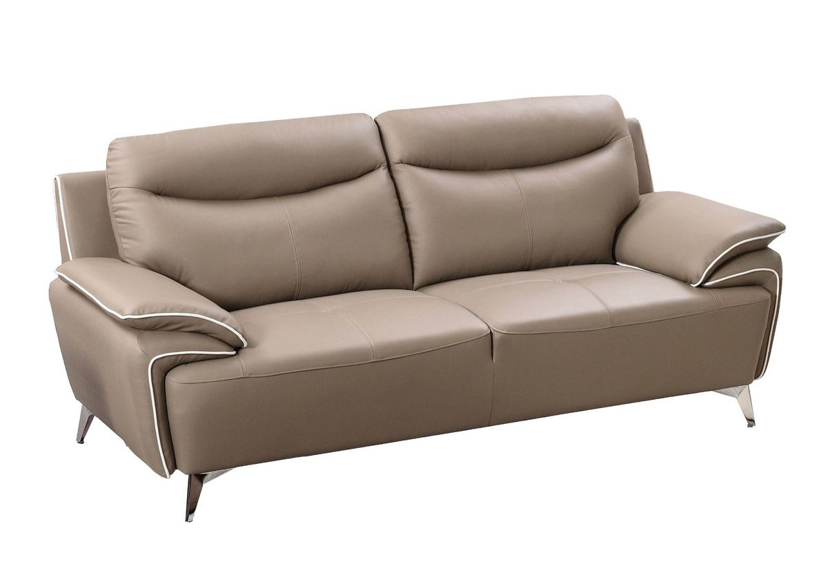 Fracer Dark Tan Genuine Leather Sofa